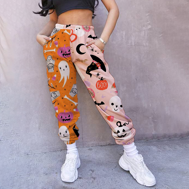 Halloween Pattern Women's Casual Pants Drawstring Pants Jogging Pants Casual / [blueesa] /