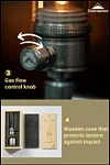 T-1D15 Gas Lantern - Refillable Outdoor Camping Tent Atmosphere Light Set