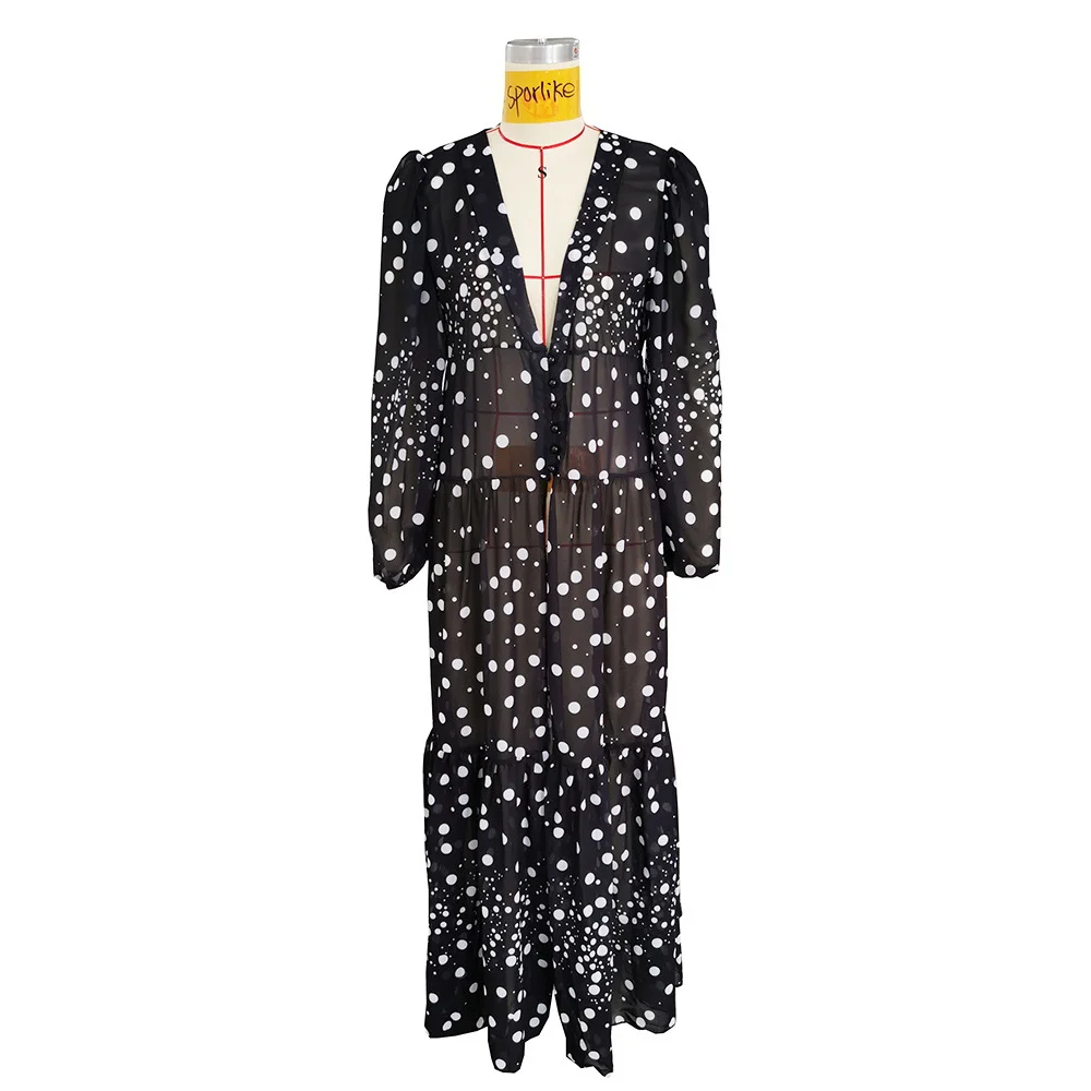 Uveng 2025 New Beach Bikini Coat Spinning Shawl Shawl Long Women's Swimsuit Outside The Shawl