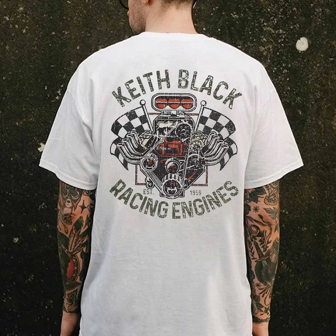 KEITH BLACK RACING ENGINES Print Men's T-shirt