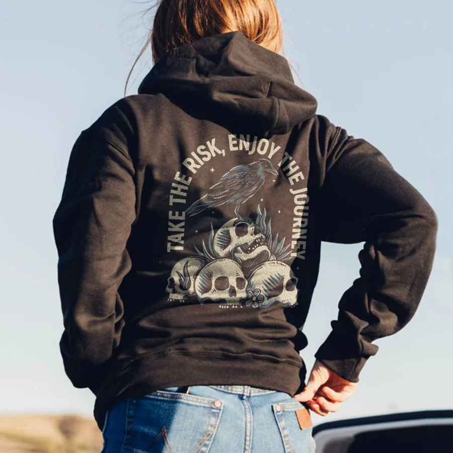 Take The Risk, Enjoy The Journey Printed Women's Hoodie