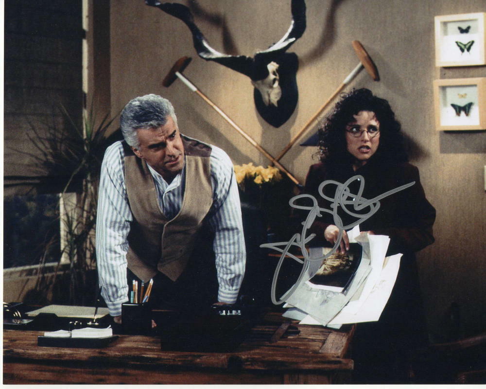 JULIA LOUIS-DREYFUS -SIGNED AUTOGRAPH 8x10 Photo Poster painting SEINFELD, ELAINE, JOHN O'HURLEY