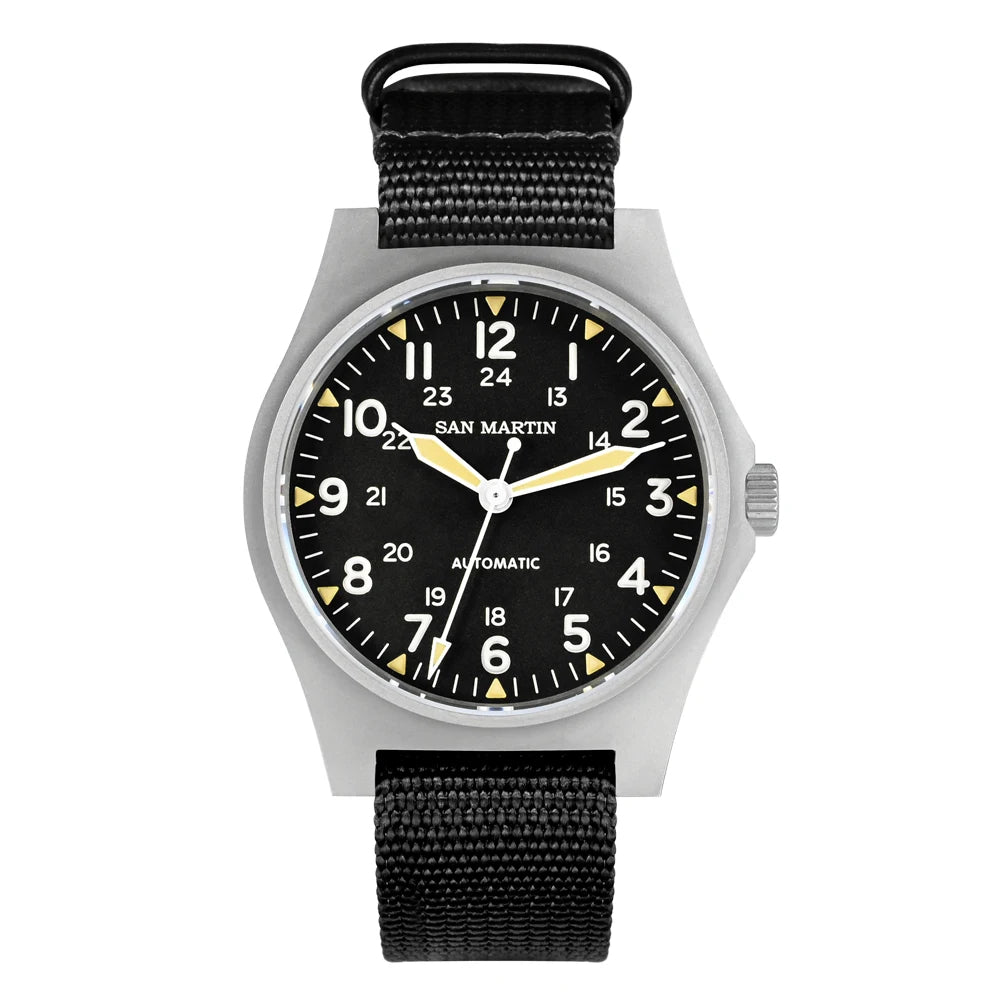 San Martin 38mm NH35 Retro Military Pilot Watch