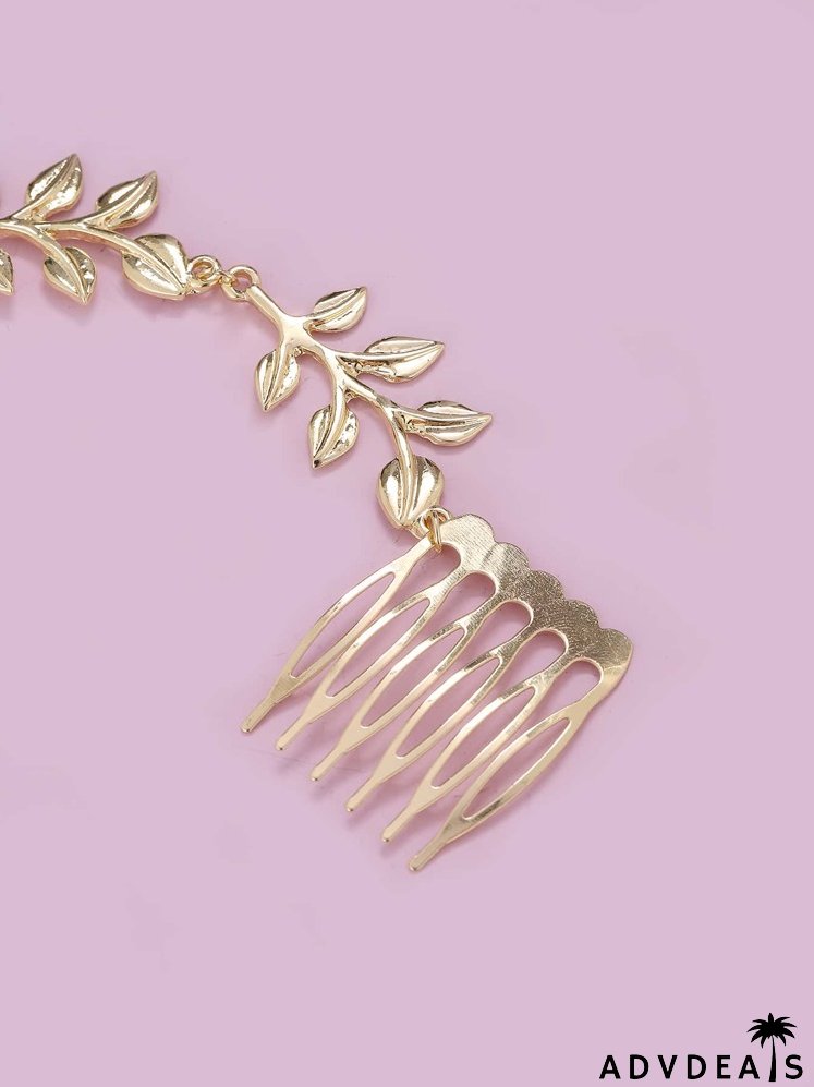 Leaf Decor Hairpin Comb