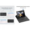 Suitable For Samsung Z Fold3/Z Fold4 Bluetooth Keyboard Plain Leather Case With Wireless Mouse Ultra-Thin Bracket