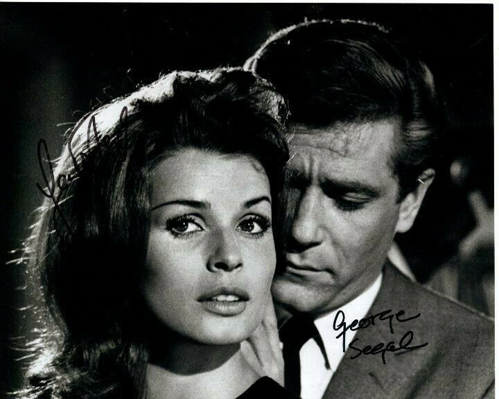 GEORGE SEGAL and SENTA BERGER signed autographed THE QUILLER MEMORANDUM Photo Poster painting