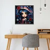 Diamond Painting -DIY Round Drill Cartoon Flag Girl