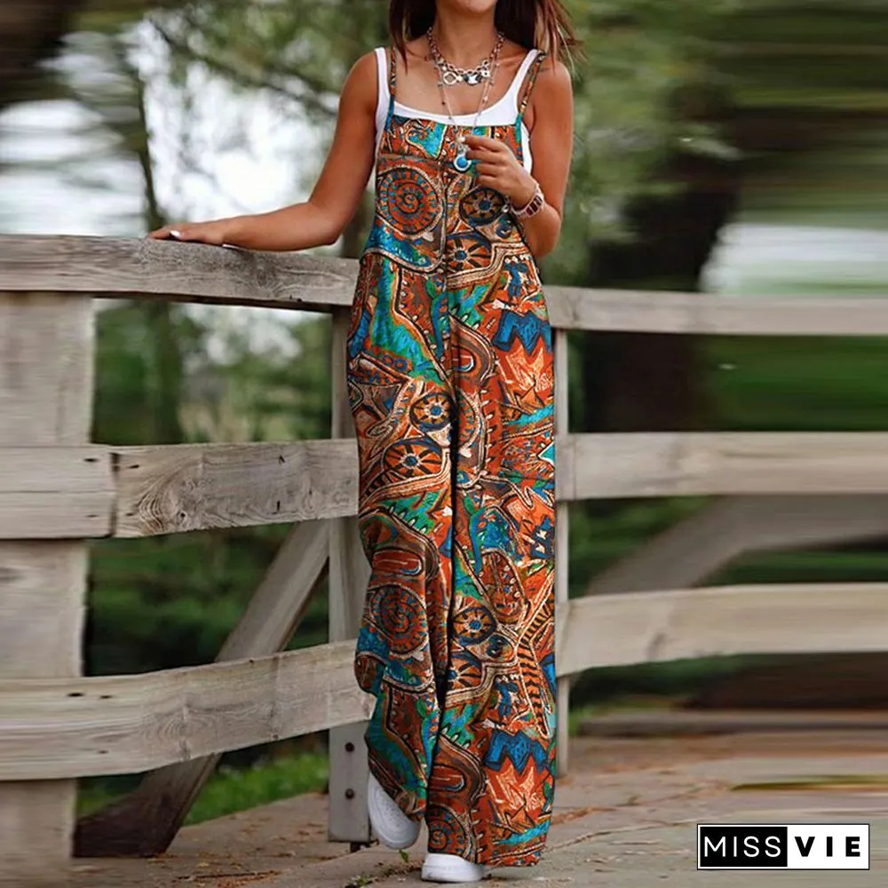 Harajuku Oversized Ladies Wide-Leg Pants Autumn Women Casual Straps Trousers Jumpsuit
