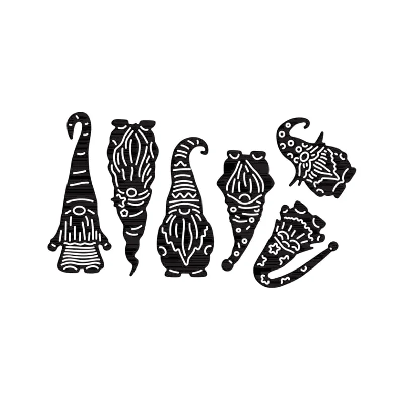 6pcs Happy Halloween Dwarf  Metal Cutting Dies Stencils For DIY Scrapbooking Photo Album Season Embossing DIY Paper Cards  New