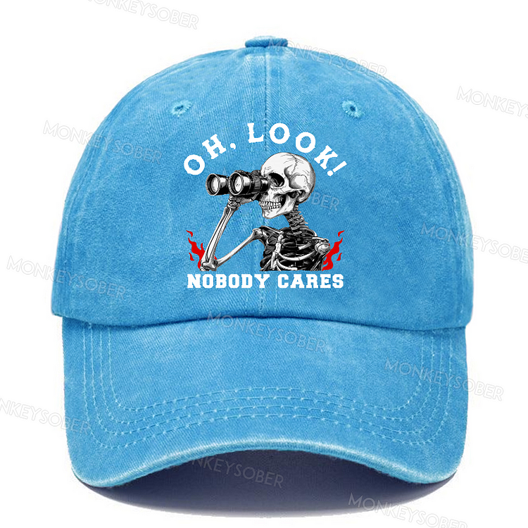 Personalized Oh Look! Nobody Cares Funny Skull Baseball Cap