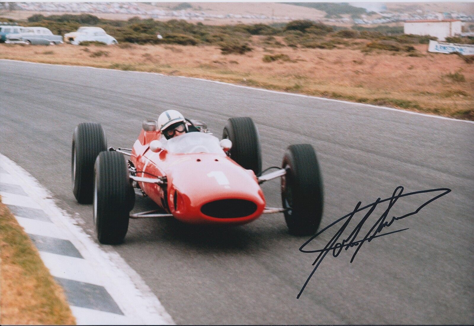 John SURTEES SIGNED RARE Genuine FERRARI F1 12x8 Photo Poster painting AFTAL Autograph COA