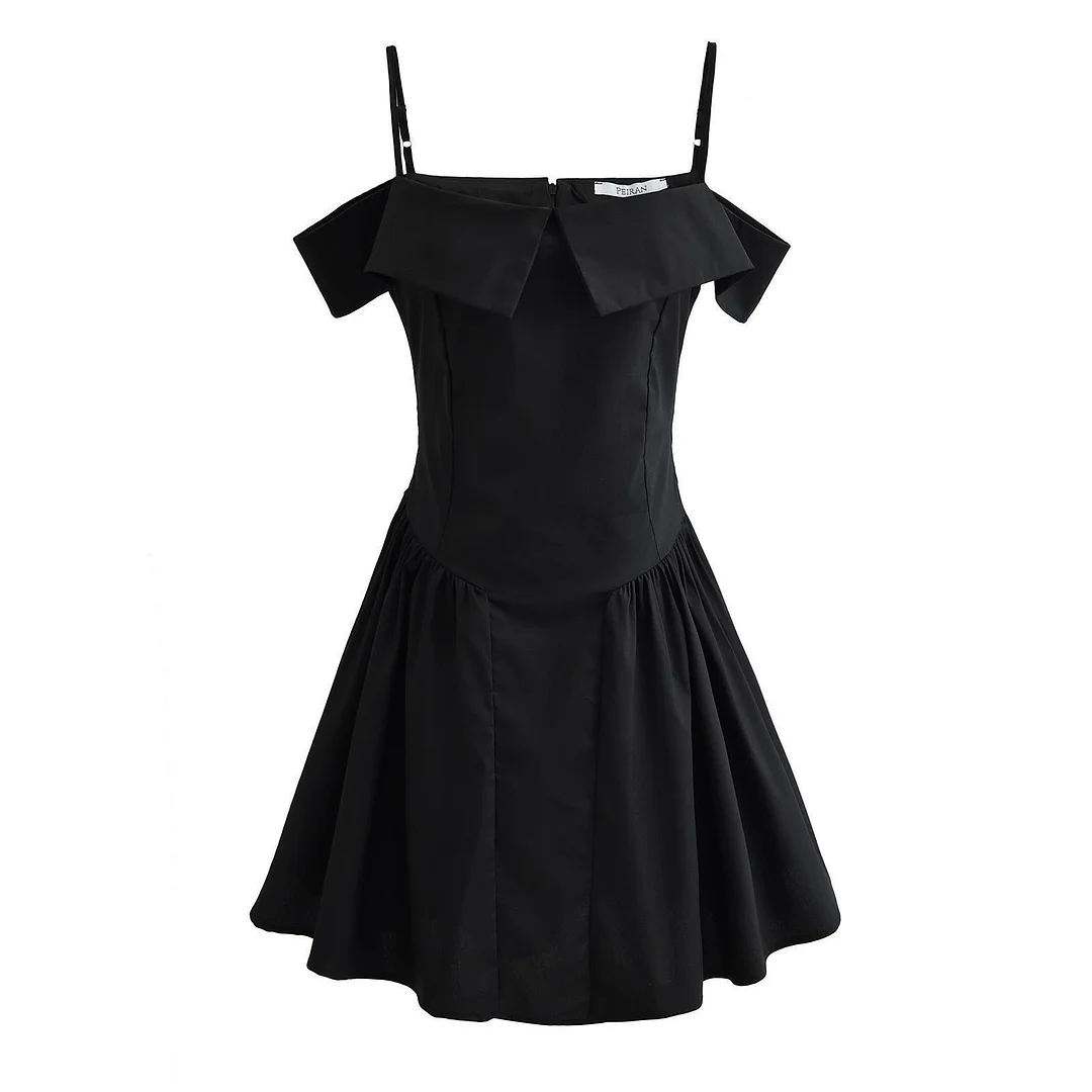 Woherb Woherb Spring New Sweet One Word Collar Sling Dress Sexy Back Chic Slim Short Dress-Outfit Ideas