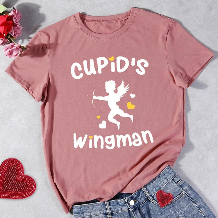 Cupids' Wingman Round Neck T-shirt-Annaletters
