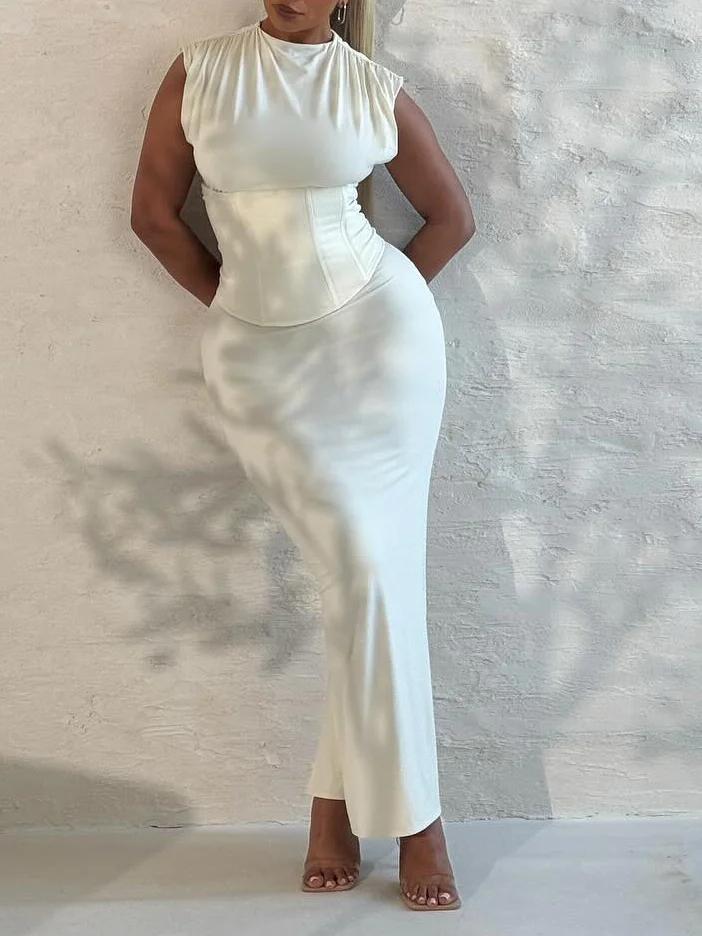 Sleeveless  Corset Maxi Dress