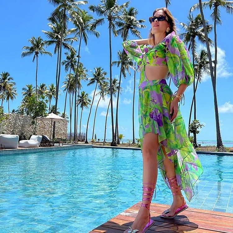 Front tie ruffle Swimwear Swimsuit