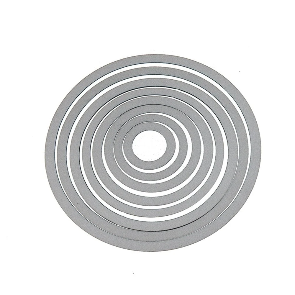 8Pcs Round Circle Cutting Dies Frame Metal Craft Die Cut Stencils Paper Card Decorative Embossing