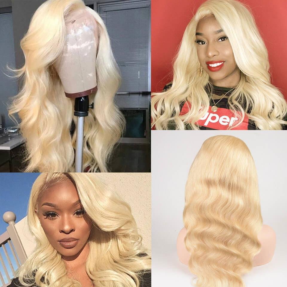 The Only Human Hair Wigs #613 blonde Body Wave 13x4 Inch Lace Frontal Wig