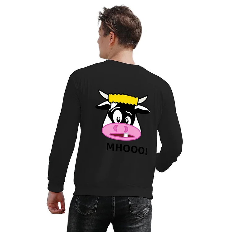 Men's Pullover Melancholy Cow  customized, personalized, gift