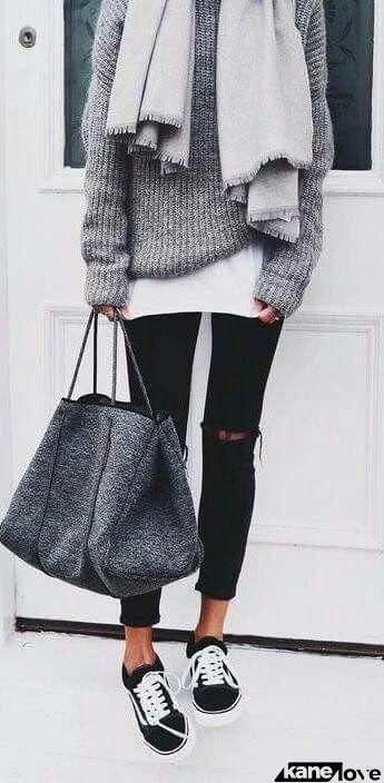 Oversized Scoop Neck Loose Fit Chunky Knit Sweater