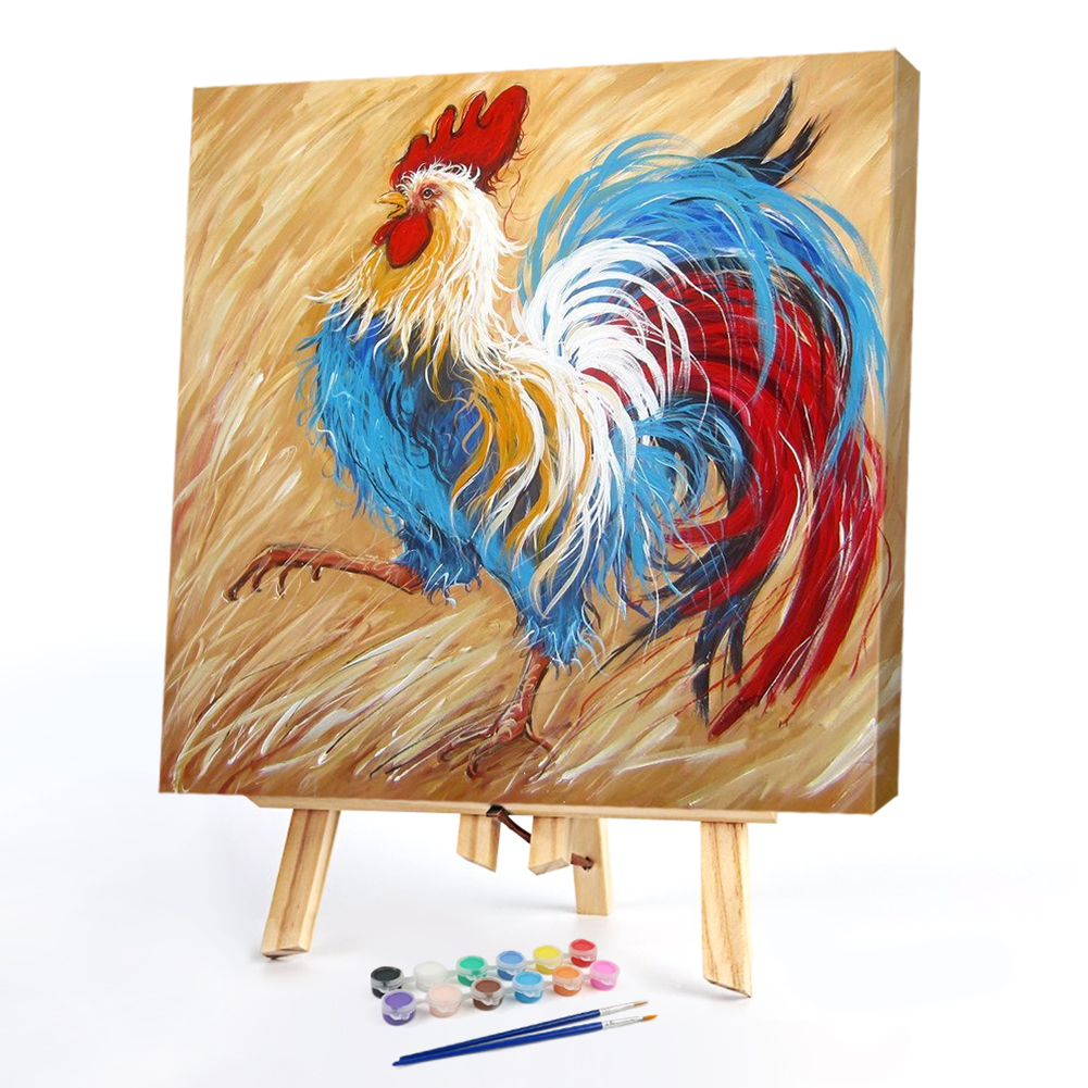 

20*20CM - Paint By Numbers - Colorful Rooster, 501 Original