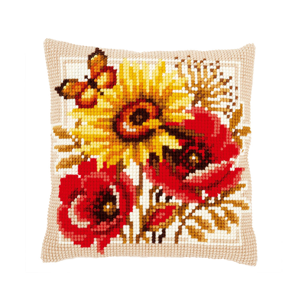 

Butterfly Flower - 11CT Stamped Cross Stitch Pillowcase - 40*40CM, 501 Original