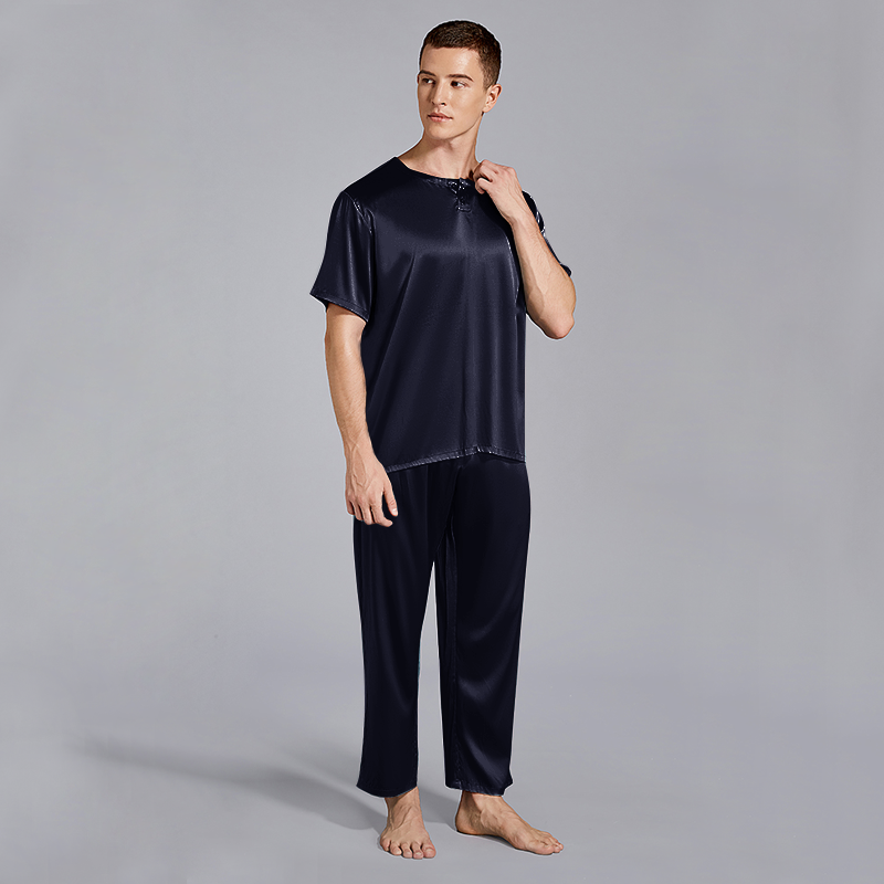 Pyjama en soie manches courtes homme Collection Véritable- SOIE PLUS