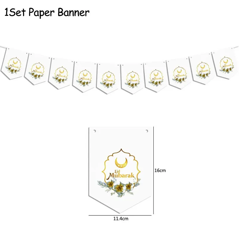 Eid Mubarak Balloons Eid Decoration Sticker Banner Helium Balloon Ramadan Mubarak Muslim Islamic Festival Party DIY Decorations