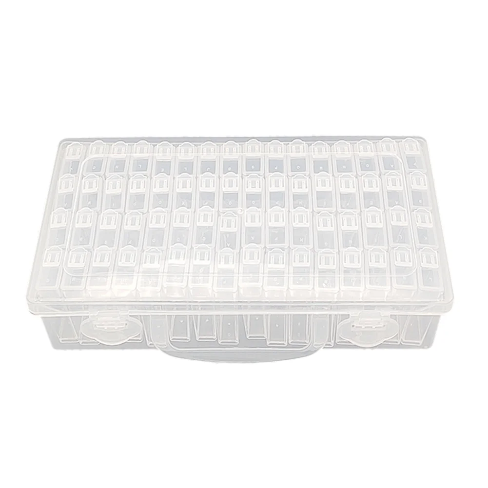 64 Slots Container Case Clear DIY Craft Storage for Embroidery Tools