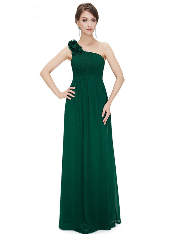 Elegant One Shoulder Chifofn Evening Dress Long Prom Gowns On Sale - lulusllly