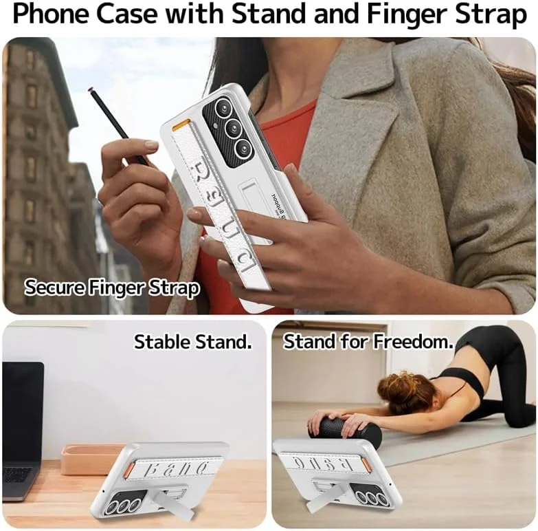 Suitable for S26 Ultra phone case, ultra-thin stand, elastic wrist strap, precision hole, shockproof protective case