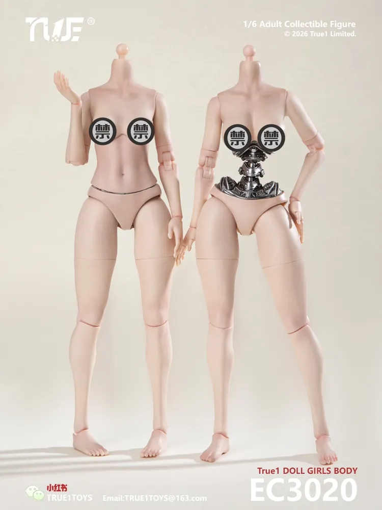 True1Toys-1/6 Semi-Mechanical Articulated Female Body-EC3027 Medium Bust/ Large Bust (White Skin Tone)-