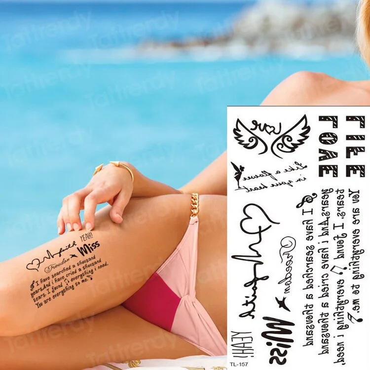 temporary tattoo sexy tattoo kiss love tattoo sticker woman tatoo fake waterproof temporary tattoos for girls bikini body art