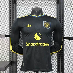 2025/2026 Player Version Long Sleeve Manchester United Third Away Football Shirt 1:1 Thai Quality