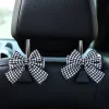 Polka Dot Bowknot Car Backseat Hanger Hooks for Bags and Purse