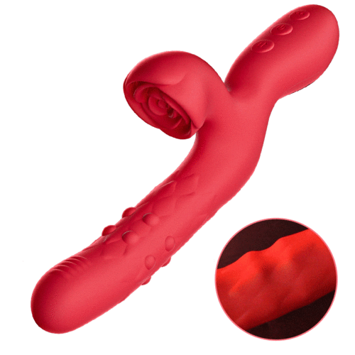 Juliet 7 Thrusting Wiggling Rose Clit Stimulator G-spot Vibrator - Rose Toy
