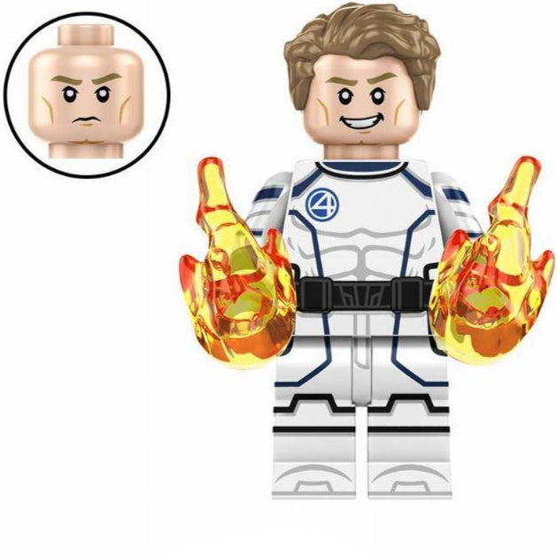 Human Torch (Space Suit) Custom Marvel Superhero Minifigure Minifigure Bricks monstertoys