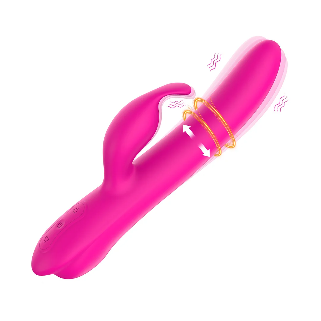 2-in-1 Rotating Strong Shock Rabbit Vibrator Rosetoy Official