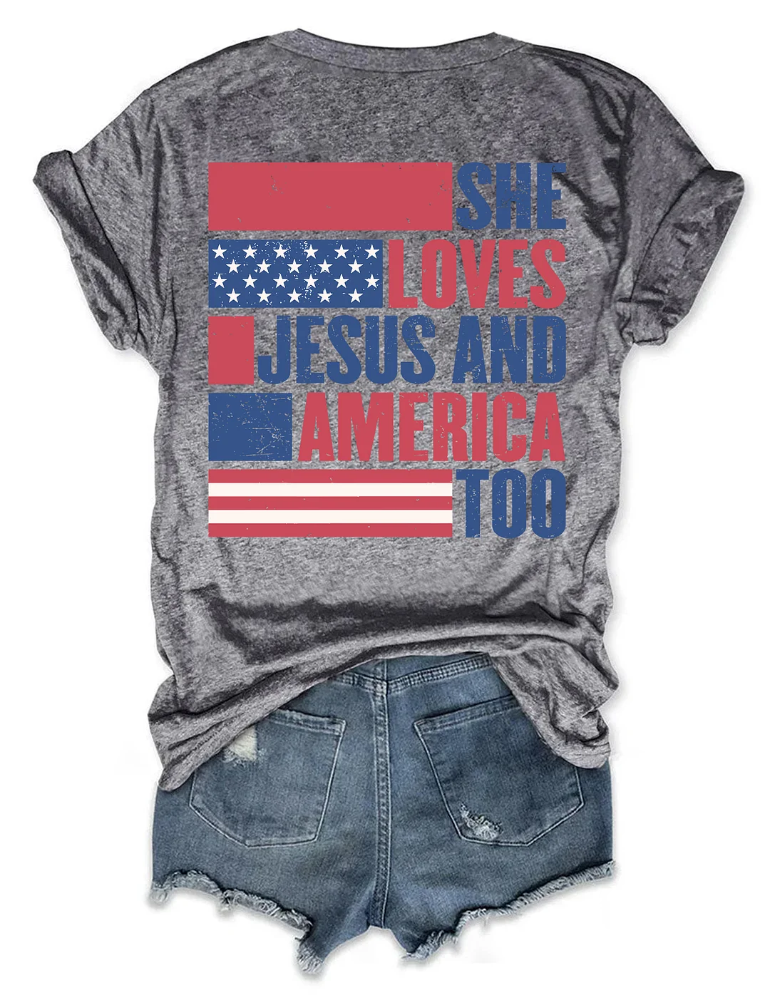 She Loves Jesus and America Too T-Shirt