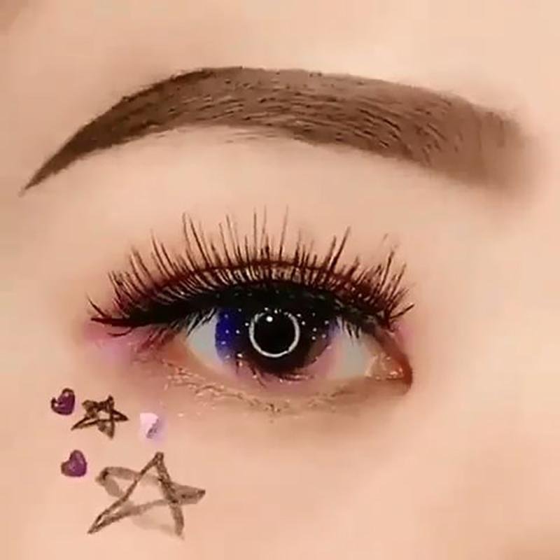 Starry sky rainbow color (12 months) contact lenses
