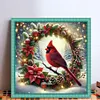 Christmas Wreath With Cardinals-11CT Stamped Cross Stitch 45*45cm/17.72*17.72in tapestrymarket