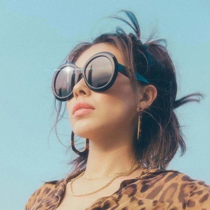 New Oversized Retro Round Ladies Sunglasses Men's Glasses