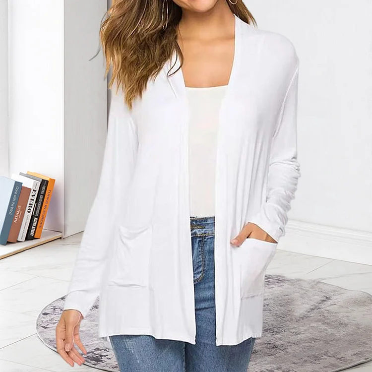 Women's Casual Lightweight Open Front Long Sleeve Cardigans | 168DEAL