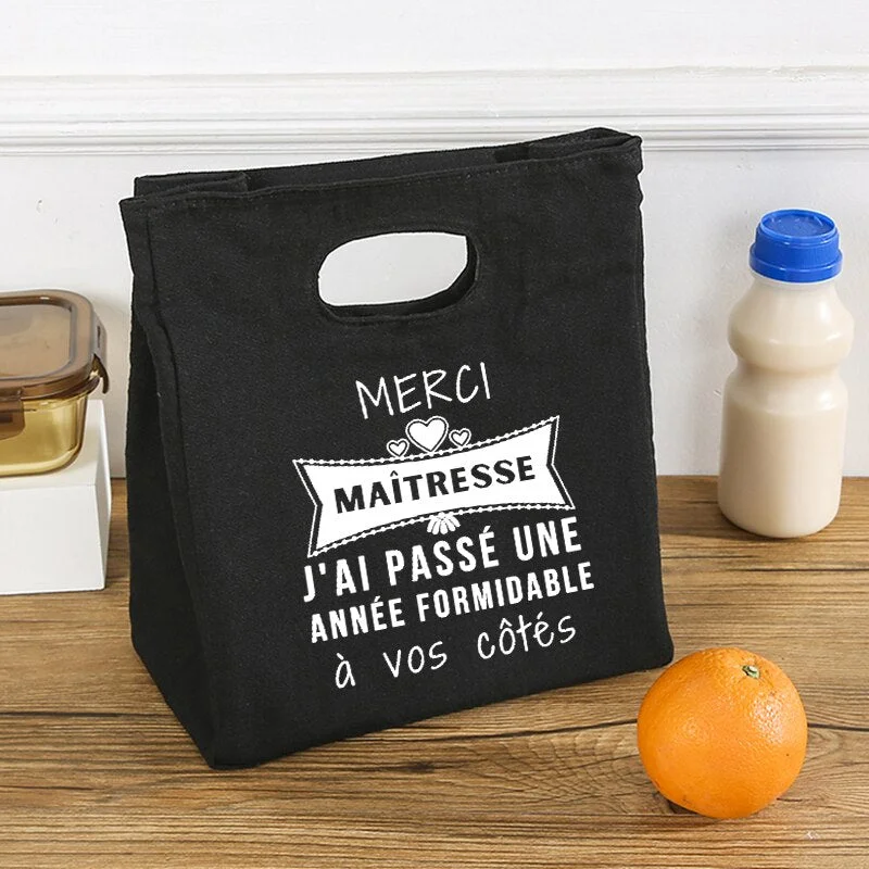 Merci Ma?tresse Insulated Lunch Bag for Women Cooler Bag Thermal Bag Portable Lunch Box Bags Ice Pack Tote Food Picnic Bags Gift