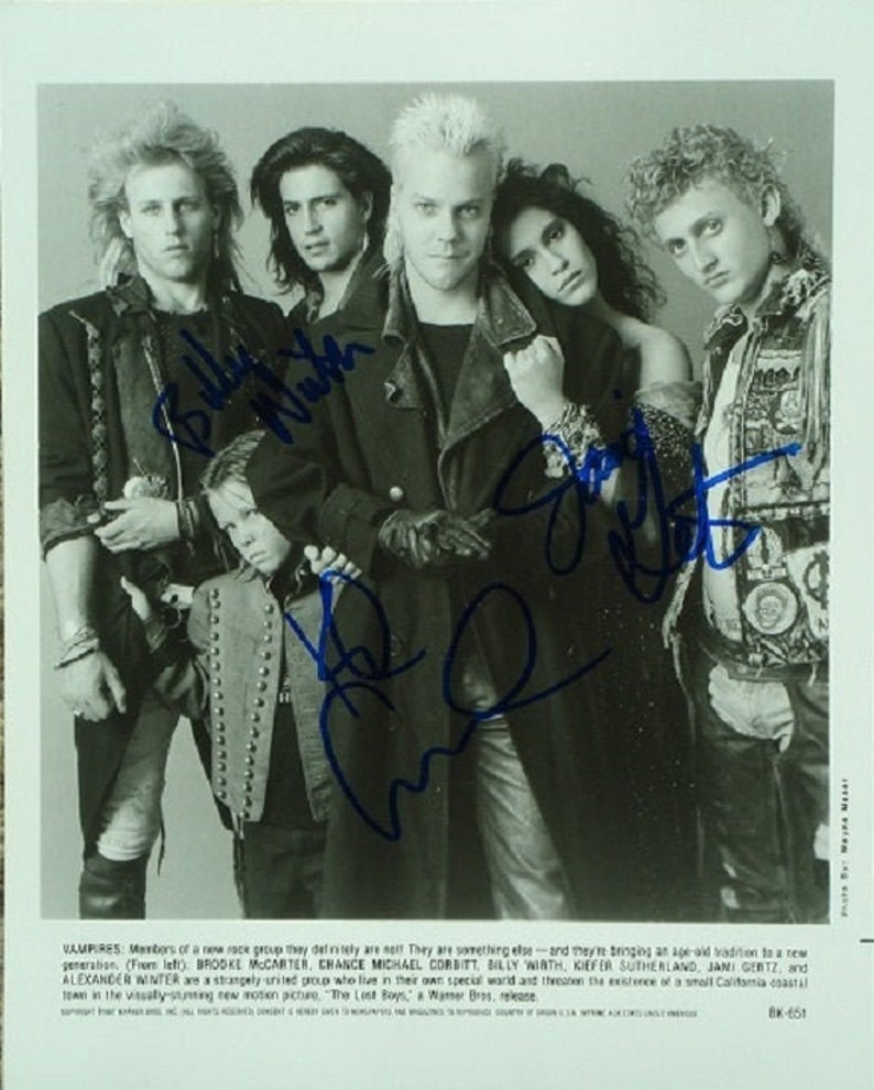 THE LOST BOYS Cast Signed Photo Poster painting x3 Keifer Sutherland, Billy Wirth, Jami Gertz wcoa