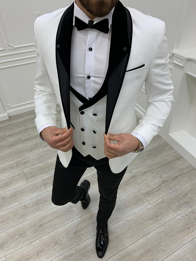 Napolia Royal White Slim Fit Tuxedo