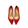 30mm/1.2 Inch Suede Low Heel Red Bottom Pointed Toe Wedding Walking Shoes