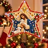 DIY Diamond Painting Christmas Tree Topper Star, Acrylic Holiday Tree Top Decoration with Spring Base, Removable Tabletop Christmas Decor