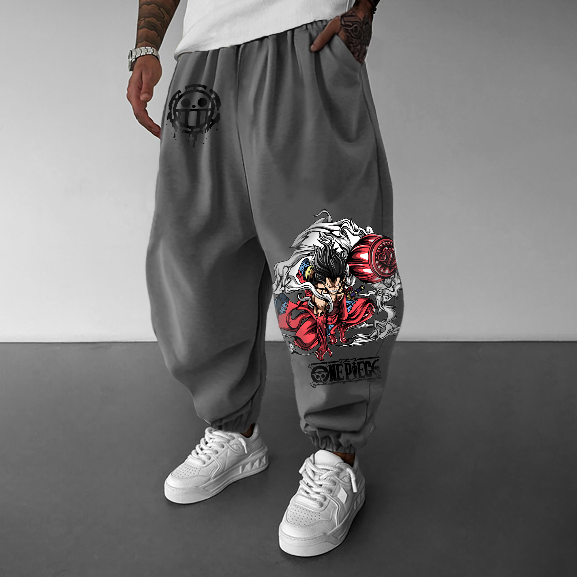  Anime-Inspired Loose Fit Sweatpants with Graphic Design