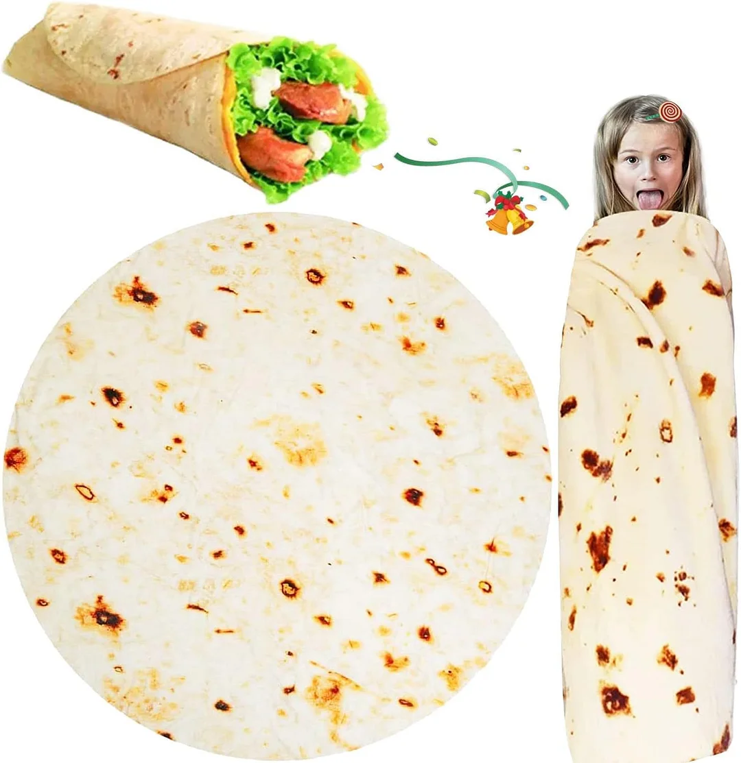 iFaon Burrito Tortilla Throw Blanket Gifts for Kids Toddler Pets