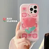 Lovely Pink Tulip Phone Case with Holder for iPhone 7-14